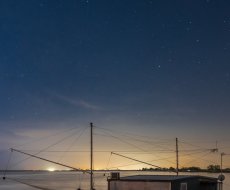 Comacchio. Le case dei pescatori sotto il cielo stellato
